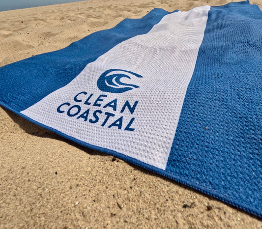 Waffle Microfiber Beach Towel — Navy alternate view