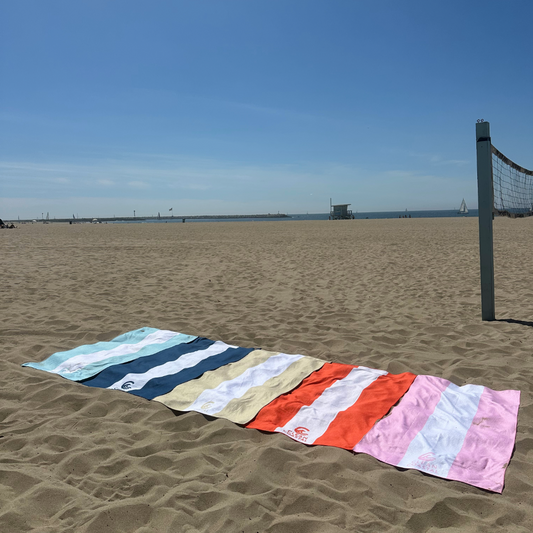 Waffle Microfiber Beach Towel — Light Blue alternate view